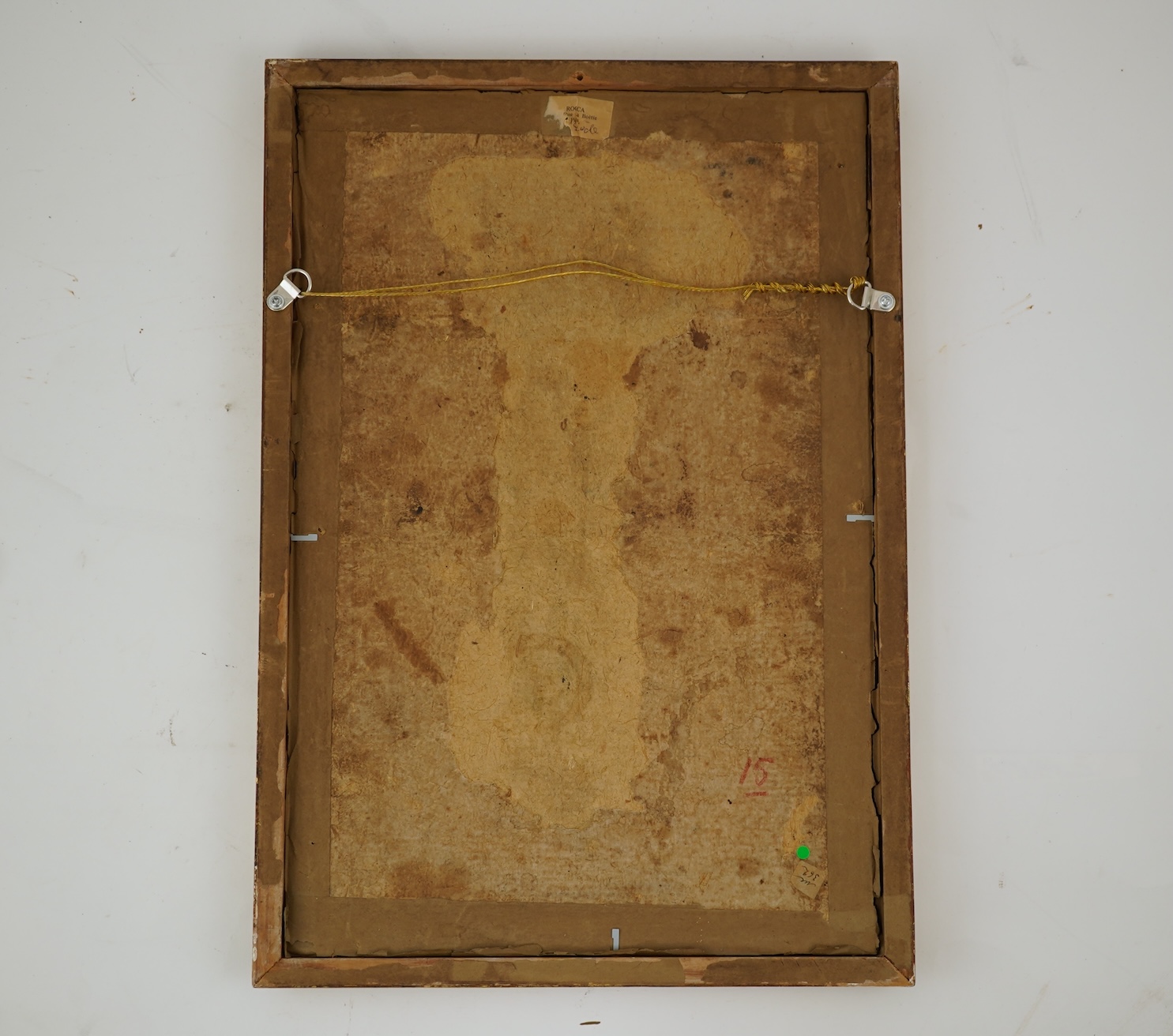 Sino-Tibetan School , (18th century or earlier), Bodhisattva seated on a throne, Painted thangka, 37cm x 22cm, gilt framed